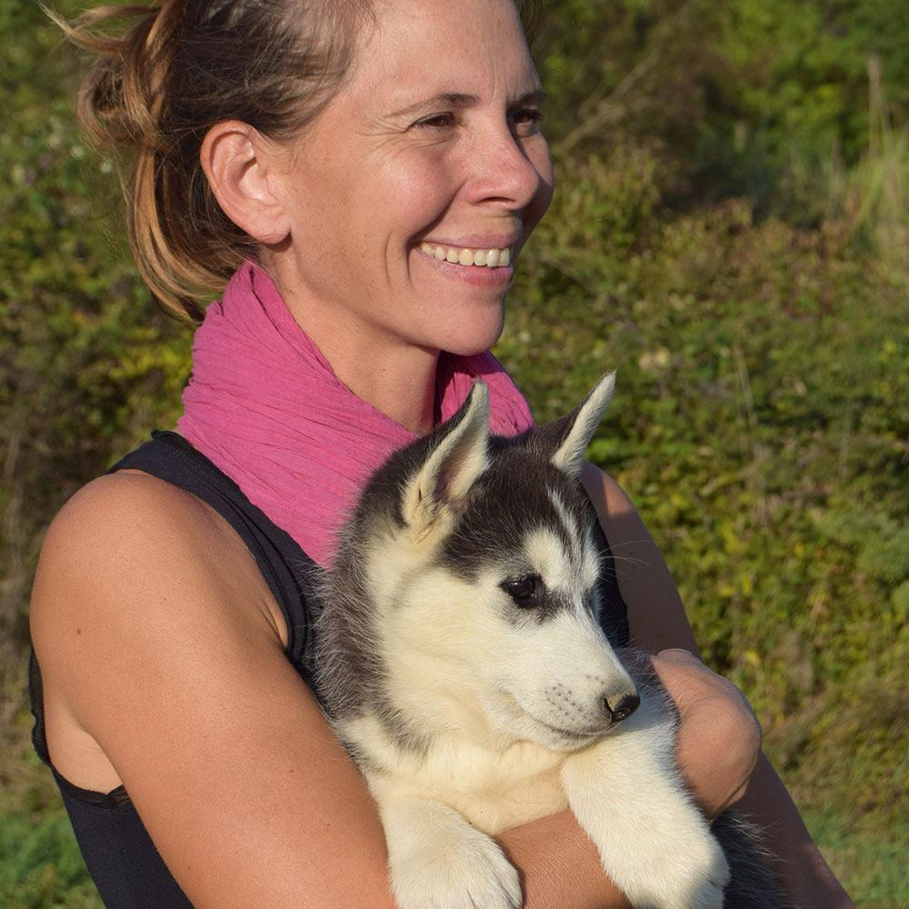 husky et éleveuse